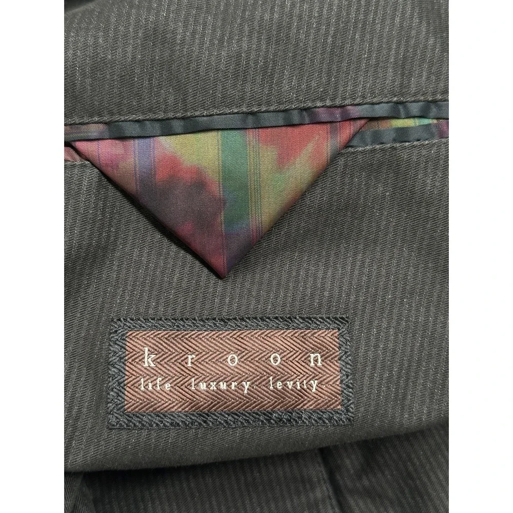 Kroon Blazer Men 44R Gray Bono Wash Jacket Sport Coat Cotton Smart Casual Office